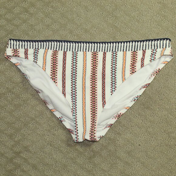Jessica Simpson Striped Colorful Women's Bikini Swim Bottom Medium - Picture 1 of 5